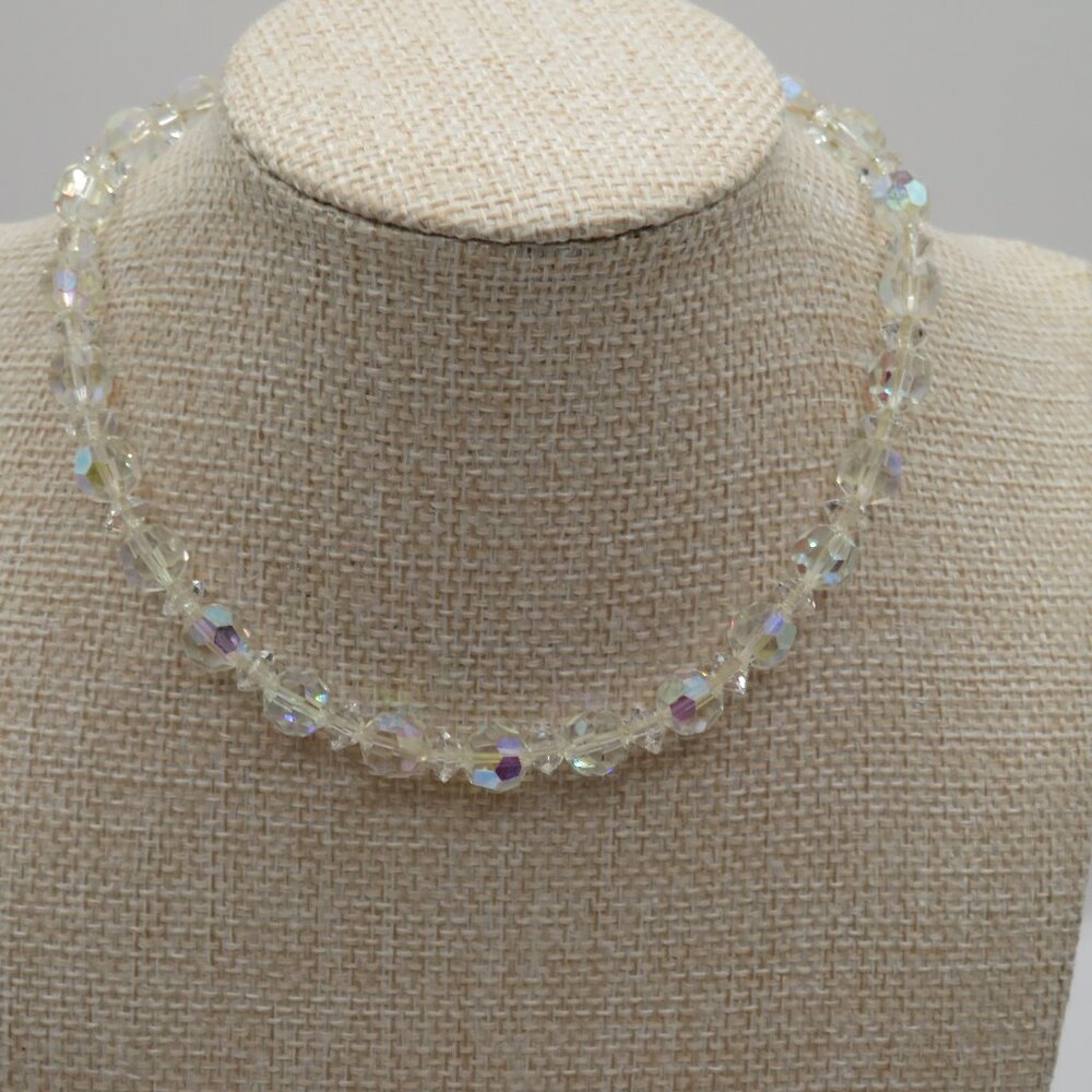 Vintage AB Aurora Borealis Choker Style Necklace